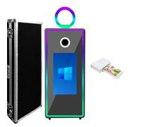 WideMeet 65 Inch Mirror Photo Booth Portable 43 Inch Touch Screen Magic Mirror Booth Machine for Weddings Parties Events (Black Machine, Photobooth Machine + Mini Printer)