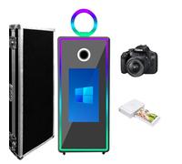 WideMeet 65 Inch Mirror Photo Booth Portable 43 Inch Touch Screen Magic Mirror Booth Machine for Weddings Parties Events (Black Machine, Full Set 1)