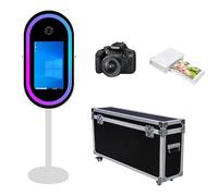 WideMeet DSLR Mirror Photo Booth, 21.5 inch Touch Screen, White, Magic Mirror Photo Booth for Camera, Parties, Weddings, Rental Business
