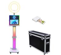 WideMeet DSLR Photo Booth Machine with 15.6 Touchscreen, Instant Printing Selfie Photo Booth Includes RGB Ring Light & Flight Case for Wedding Parties Events (Black, Photo Booth+Printer)