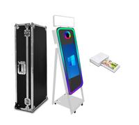 WideMeet Mirror Photo Booth 22 Inch Touch Screen Magic Mirror Booth Machine DSLR Photobooth Selfie 40 Inch Photobooth Machine for Wedding Party Event (White Photo Booth + Printer)