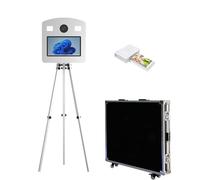 WideMeet Mirror Photo Booth Machine Magic Mirror Shell with 15.6 In LCD Touch Screen Liftable Camera Selfie Photobooth for Weddings Parties Events (Photo Booth Machine+Printer)