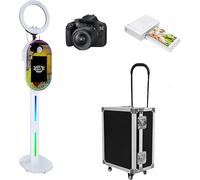WideMeet Portable Camera Photo Booth with 15.6 inch Touch Screen Selfie Photobooth DSLR Photo Booth Machine for Weddings Parties Events (White Machine, Full Set)