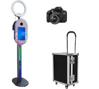 WideMeet Portable Camera Photo Booth with 15.6 inch Touch Screen Selfie Photobooth DSLR Photo Booth Machine for Weddings Parties Events (Black Machine+Camera)