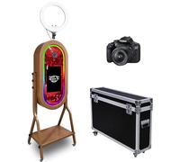 WideMeet Portable Magic Mirror Photo Booth with 21.5 Inch Touch Screen, Flight Case Packing, Mirror Photo Booth Selfie Photobooth for for Wedding Party Event Rental (Photo Booth+Camera)