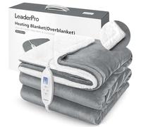 WIDENED Electric Blanket Double,1.6 * 1.8M Heating Blanket, Flannel&Fleece Heated Throw Blanket, PTC Technology with 25m Heating Wire, 9h Timer, 30-48℃ Adjustable, Overheat Protection,Washable