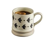 widenlise 400ml-14oz Coffee Mugs Creative Coffee Cup, Vintage Handmade Mug, Ceramic Mug Cup, Latte Cappuccino Cups, Hot Chocolate Cups Tea, Dishwasher and Microwave Friendly (Art Deco, Bird)