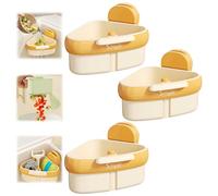Wideous Curetoaway Suction Cup Sink Corner Rack Hole Food Waste Catcher for Sink Corner Basket for Food Scraps & Waste In Kitchen Sinks (Yellow, 3PCS)