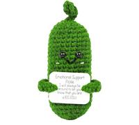 Widerway Emotional Support Pickle,3 inch Knitted Mr Potato Head with Inspirational Card Funny Customized Birthday Christmas Decorations for Women Mens Boyfriend Best Friend