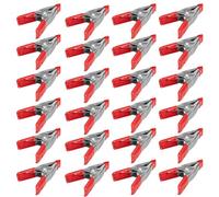 Wideskall® 2" inch Mini Metal Spring Clamps w/ Red Rubber Tips Clips (Pack of 24)