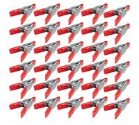 Wideskall® 2" inch Mini Metal Spring Clamps w/Red Rubber Tips Clips (Pack of 30)