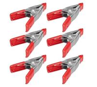 Wideskall® 2" inch Mini Metal Spring Clamps w/ Red Rubber Tips Clips (Pack of 6)