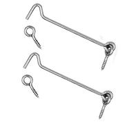 Wideskall 6" inch Heavy Duty Zinc Plated Wire Gate Hook and Eye Latch (Pack of 2)