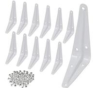 Wideskall Metal 3" x 4" inch Wall Corner Angle Shelving Shelf Brackets, Pack of 12