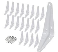Wideskall Metal 3" x 4" inch Wall Corner Angle Shelving Shelf Brackets, Pack of 20