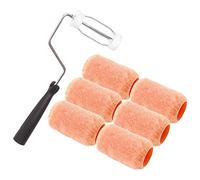 Wideskall Reusable 4" x 3/8" inch Paint Roller Kit - 6 Washable PVC Plastic Core Refills