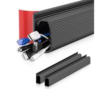 WideSmart 2 Pack Desk Cable Management,40cm Cable Management Under Desk,J Channel desk Cable Organizer,No-Drill Cable Raceway,Self-Adhesive Wire Organizer cable Concealer,Cord Cover cable Hider