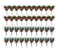 WideSmart 40Pcs Christmas Berries Pine Branches,Artificial Christmas Pine Picks Artificial Pines Picks christmas Pines Tree Branches Berries Wreath Garland Decorations