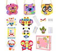 WideSmart 9 PCS Kids Sewing Kit, Felt Sewing Craft Kit,Easy Animal Sewing Projects,Childrens Sewing Kits for Beginners Educational Beginners Sewing Set for 8-12 Years Old