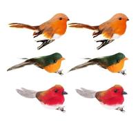 WideSmart Artificial Feather Birds With Clips - Decorative Mini Bird Models for Christmas Tree, Home Party Decor - Craft Ornaments