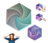 WideSmart Fractal Fidget Toy,2 Pcs 3D Printing Hexagon Fidget Toys,3D Spiral Visual Design,Desk Sensory Toys,Kids Adults Fidget Toy for Anti-Anxiety and Stress Relief