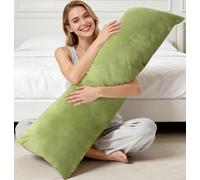 widesmile Long Body Pillows for Adults Maternity Pregnancy Pillow for Sleeping with Removable Velvet Cover Support Legs & Belly & Hips of Side Sleeper, 137CM, Green