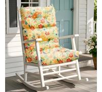widesmile Outdoor Seat Cushion Replacement, Waterproof Thicked 112x53.3x10 cm Garden Adirondack Chair Cushions with Ties, High Back Rocking Chair Pad for Patio Furniture, Daisy
