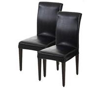 widesmile PU Dining Chair Cover Leather Waterproof and Oilproof Universal Seat Dining Room Chair Protector Slipcover (Black)