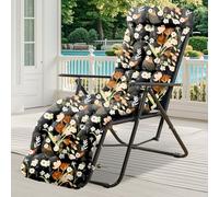 widesmile Waterproof Sun Lounger Cushion Only Replacement Lounger Cushions Pad for Sunloungers 100% Cotton Thick 167x53x10 cm Outdoor Garden Rattan Recliner Relaxer Chair Cushions, Black Peony