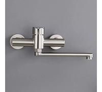 Widespread Faucets,Faucet Kitchen Faucet Stainless Steel Sink Tap Lengthened Swivel Wall Mounted Single Cold Water Faucet Mop Pool Tap