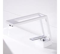 Widespread Square Sink Black Washbasin Basin Brass Hot and Cold Water Mixer Tap, Single Handle Hole Bathroom Mixing Ceramic Valve Core,B(C)