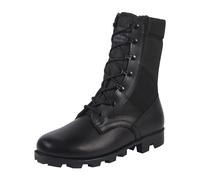 WIDEWAY Men's Military Jungle Boots Full Grain Leather Speedlace Desert Boots Combat Outdoor Work Water Resistant Boots, Black