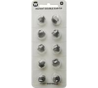 Widex Instant Double Ear-Tips (Medium) - Pack of 10 Replacement Sleeves for Widex RIC, RITE & BTE Hearing Aids - Dual-Flange Silicone Domes for High-Gain Sound & Feedback Control