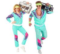WIDMANN 00182 Adults Unisex 80s Shell Suit Costume. Includes Jacket & Pants. 90s, Fancy Dress, Outfit, World Book Day, Halloween, Carnival