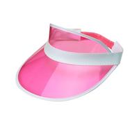 WIDMANN 00210-80s Style Sun Visor, Unisex Adult, Hat, Disco, Pride, Carnival, Theme Parties, One Size, Pink Color