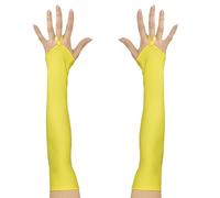 Widmann 00596 - Neon Colour Fingerless Satin Gloves, Other Toys