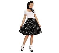 WIDMANN 01076 Adults Womens Black 50s Polka Dot Skirt & Neckscarf. Includes skirt and neck scarf. 60s, Fancy Dress, Outfit, World Book Day, Halloween, Carnival, Costume