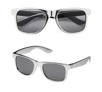 Widmann 01105 - Metallic Effect Glasses, Unisex Adult, Fashion, Disco, Pimps, Carnival, Theme Parties, Silver Color