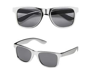 Widmann 01105 - Metallic Effect Glasses, Unisex Adult, Fashion, Disco, Pimps, Carnival, Theme Parties, Silver Color