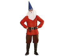 Widmann 01343 - Adult Costume Dwarf, jacket, pants, belt with bag, shoe cover, hat with ears, eyebrows and beard