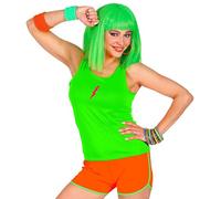 Widmann 01468 - Fluorescent Shorts for Adult Woman, 80s, Disco, Neon, Pride, Show, One Size, Orange Color