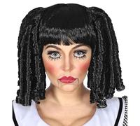 Widmann 01506 Ladies Black Doll Wig One Size