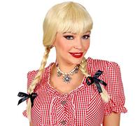 WIDMANN 01836 - Bavarian Wig Adult Woman, Tyrolean, Drag Queen, Oktoberfest, Beer Festival, Carnival, Blonde Color