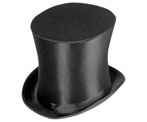 WIDMANN 01893 Glossy Cylinder Black Satin Approx. 20 cm Gentleman Circus Hat Headdress Accessory Carnival Theme Party