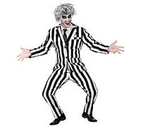 Widmann 01902 Sleazy Ghost Costume, Striped, Black/White, M