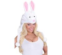 Widmann 0196C Bunny Animal Hat, Cartoon, White, Standard Size