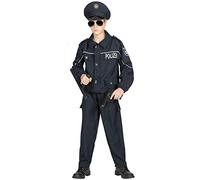 Widmann 02008 Children's Policeman Costume, Black, 158 cm