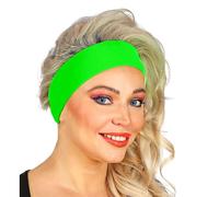 WIDMANN 02032 - Headband Adult Unisex, 80s, Disco, Tennis, Theme Parties, Fluorescent Green Colour