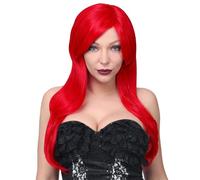 Widmann 02108 Alicia Cosplay Dream Hair Wig Red | Easy care, heat resistant up to 120 °C, washable and can be styled with straighteners