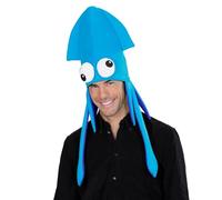 WIDMANN 02126 - Unisex Adult Giant Squid Hat, Fish, Carnival, Theme Parties, One Size, Light Blue Color